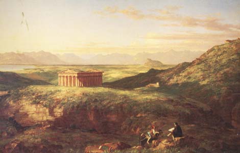 Thomas Cole The Temple of Segesta with the Artist Sketching (mk13)